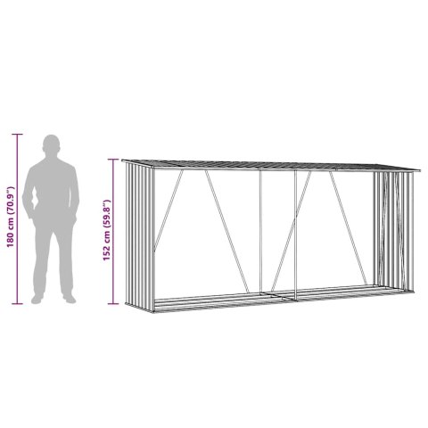 WIATA NA DREWNO STAL GALWANIZOWANA 330X84X152CM BRĄZOWA