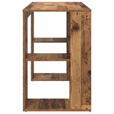 BIURKO Z REGAŁEM, PÓŁKAMI STARE DREWNO 130X50,5X75CM