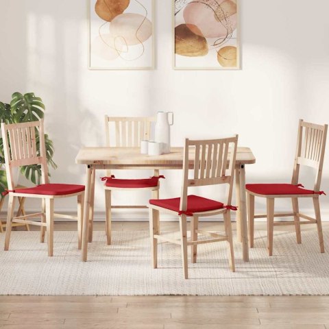 PODUSZKI NA SIEDZISKA 4 SZT. CZERWONY 40X40X3CM TKANINA