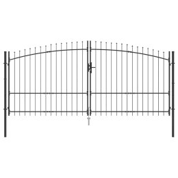 VidaXL Brama ogrodowa Z blokadą Szary 175 x 400 cm Stal