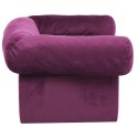 VidaXL Sofa dla psa, z szufladą, burgundowa, 75x50x38 cm, pluszowa