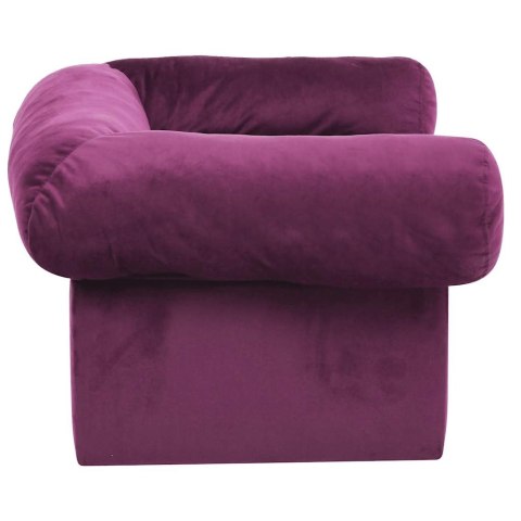 VidaXL Sofa dla psa, z szufladą, burgundowa, 75x50x38 cm, pluszowa