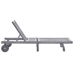 OGRODOWY LEŻAK Z PODUSZKĄ SZARY DREWNO AKACJOWE