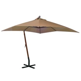 PARASOL OGRODOWY WISZĄCY NA JODŁOWYM SŁUPKU TAUPE 3X3M