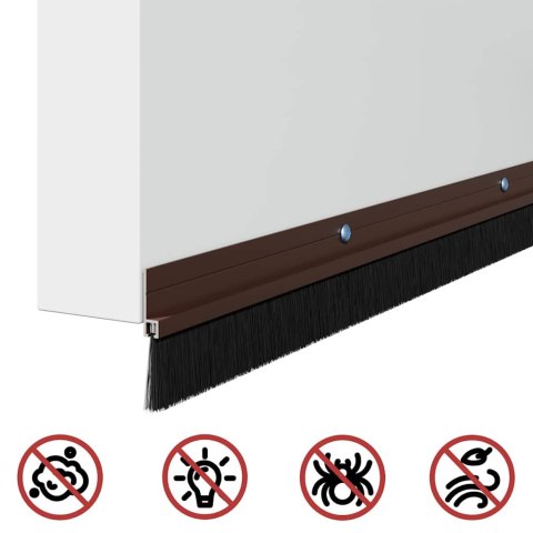VidaXL Uszczelki z szczotką do drzwi na zatrzask 12 pcs Brązowy 100 cm