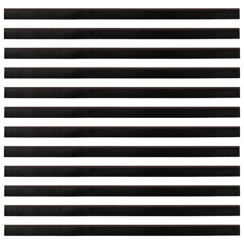 VidaXL Uszczelki z szczotką do drzwi na zatrzask 12 pcs Brązowy 100 cm