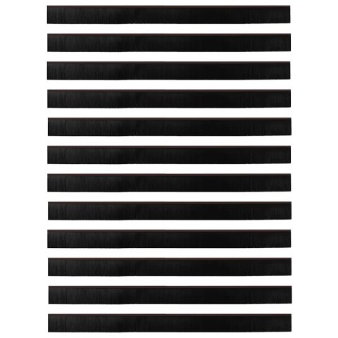 VidaXL Uszczelki z szczotką do drzwi na zatrzask 12 pcs Brązowy 100 cm