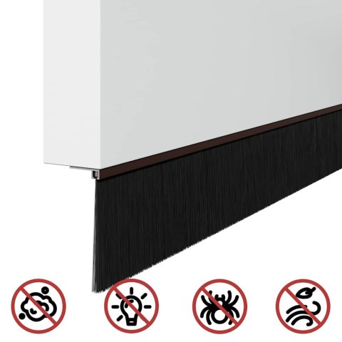VidaXL Uszczelki z szczotką do drzwi na zatrzask 12 pcs Brązowy 100 cm