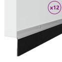 VidaXL Uszczelki z szczotką do drzwi na zatrzask 12 pcs Srebrny 100 cm