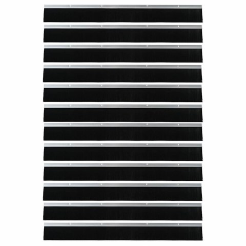 VidaXL Uszczelki z szczotką do drzwi na zatrzask 12 pcs Srebrny 100 cm