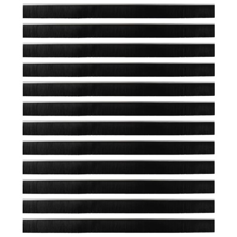 VidaXL Uszczelki z szczotką do drzwi na zatrzask 12 pcs Srebrny 100 cm