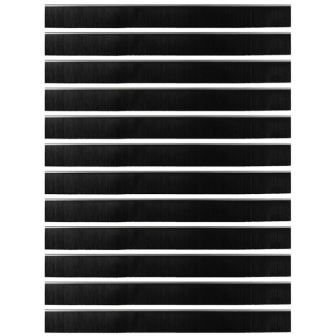 VidaXL Uszczelki z szczotką do drzwi na zatrzask 12 pcs Srebrny 100 cm