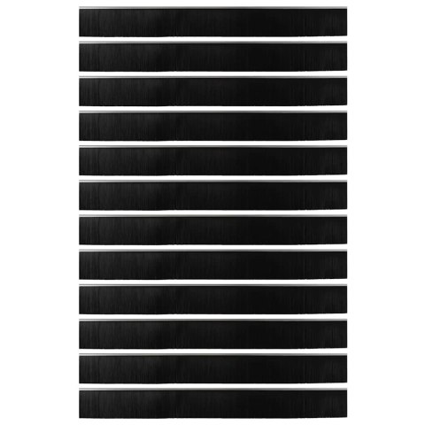 VidaXL Uszczelki z szczotką do drzwi na zatrzask 12 pcs Srebrny 100 cm