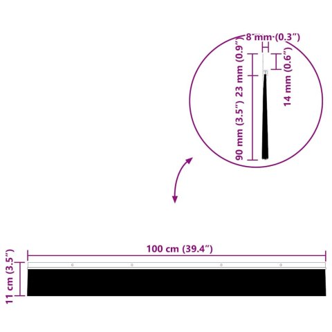 VidaXL Uszczelki z szczotką do drzwi na zatrzask 2 pcs Srebrny 100 cm
