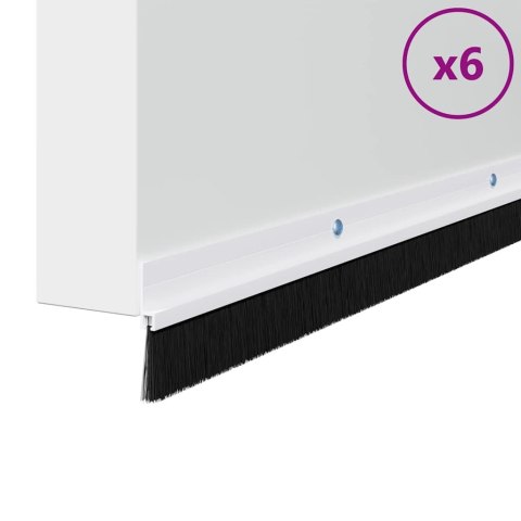 USZCZELKA DO DRZWI ZE SZCZOTKĄ IZOLACYJNA 6 SZT. BIAŁE 100 CM