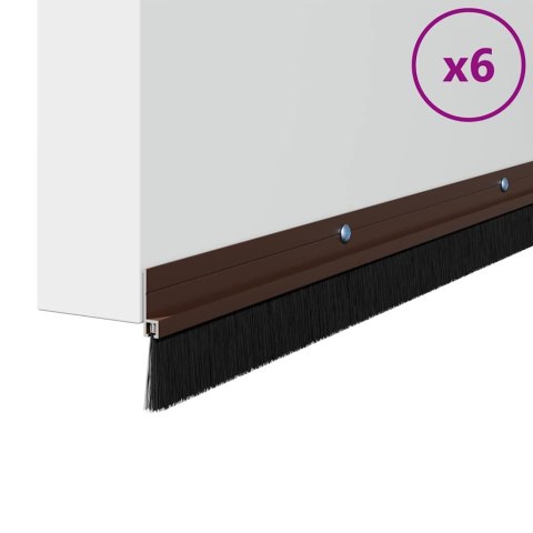 USZCZELKA DO DRZWI ZE SZCZOTKĄ IZOLACYJNA 6 SZT. BRĄZOWE 100 CM