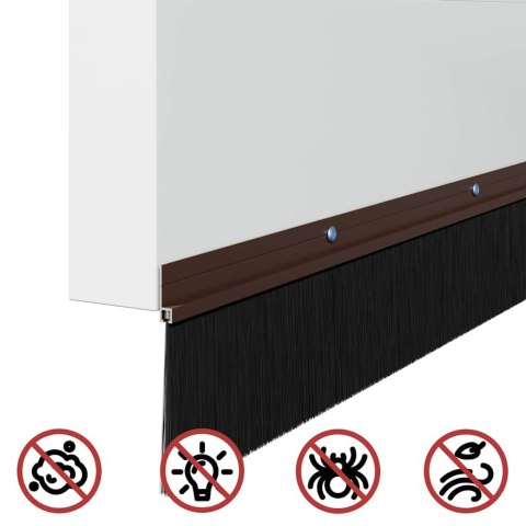 VidaXL Uszczelki z szczotką do drzwi na zatrzask 6 pcs Brązowy 100 cm