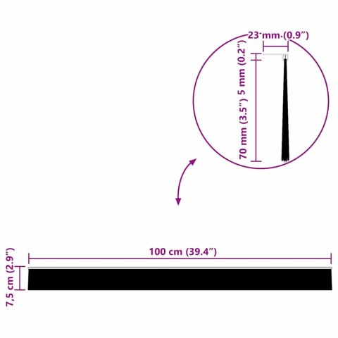 USZCZELKA DO DRZWI ZE SZCZOTKĄ IZOLACYJNA 6 SZT. BRĄZOWE 100 CM