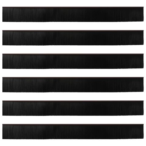 USZCZELKA DO DRZWI ZE SZCZOTKĄ IZOLACYJNA 6 SZT. BRĄZOWE 100 CM