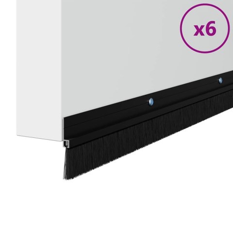 USZCZELKA DO DRZWI ZE SZCZOTKĄ IZOLACYJNA 6 SZT. CZARNE 100 CM