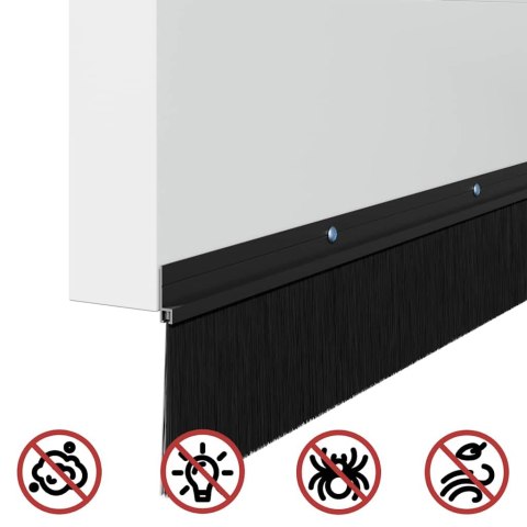 VidaXL Uszczelki z szczotką do drzwi na zatrzask 6 pcs Czarny 100 cm