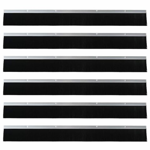 USZCZELKA DO DRZWI ZE SZCZOTKĄ IZOLACYJNA 6 SZT. SREBRNE 100 CM