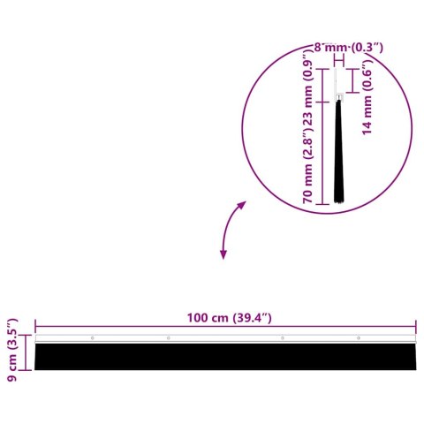 USZCZELKA DO DRZWI ZE SZCZOTKĄ IZOLACYJNA 6 SZT. SREBRNE 100 CM