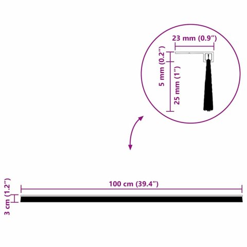 USZCZELKA DO DRZWI ZE SZCZOTKĄ IZOLACYJNA 6 SZT. SREBRNE 100 CM