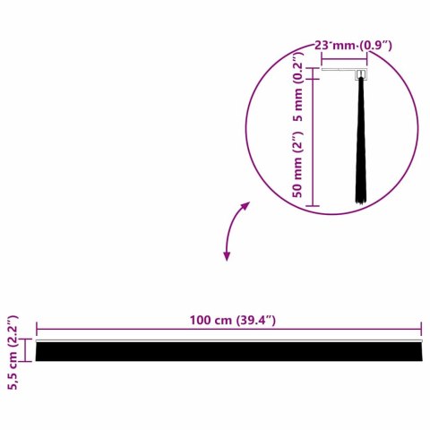 USZCZELKA DO DRZWI ZE SZCZOTKĄ IZOLACYJNA 6 SZT. SREBRNE 100 CM