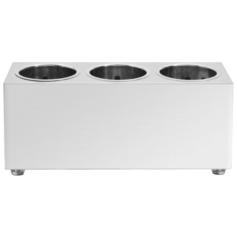 POJEMNIK NA SZTUĆCE 3 PRZEGRODY PROSTOKĄTNY STAL NIERDZEWNA