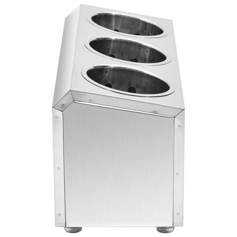 POJEMNIK NA SZTUĆCE 3 PRZEGRODY PROSTOKĄTNY STAL NIERDZEWNA