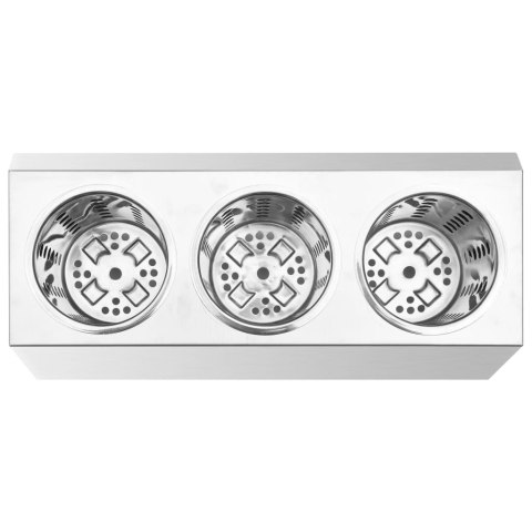 POJEMNIK NA SZTUĆCE 3 PRZEGRODY PROSTOKĄTNY STAL NIERDZEWNA