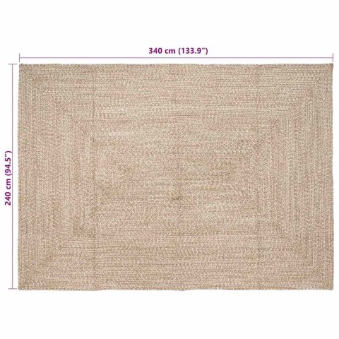 DYWAN NATURALNY I BIAŁY 240X340CM JUTA JUTOWY BOHO JUTOWY NATURALNY