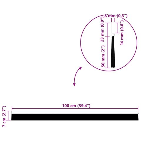 USZCZELKA DO DRZWI ZE SZCZOTKĄ SAMOPRZYLEPNA IZOLACYJNA 2 SZT. BIAŁE