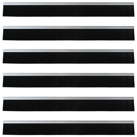 VidaXL Szczotki uszczelniające do drzwi samoprzylepne 6 pcs Srebrny