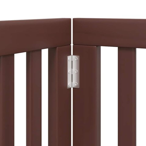 VidaXL Składana bramka dla psa, z drzwiami, 15 paneli, brązowa, 750 cm