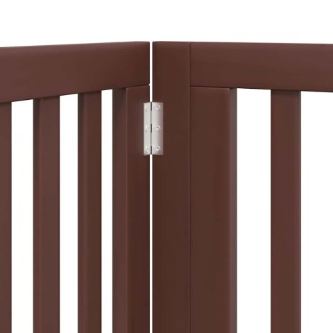 SKŁADANA BRAMKA DLA PSA Z DRZWIAMI 6 PANELI BRĄZOWA 480CM