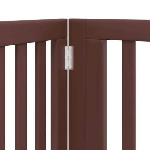 VidaXL Składana bramka dla psa, z drzwiami, 8 paneli, brązowa, 640 cm