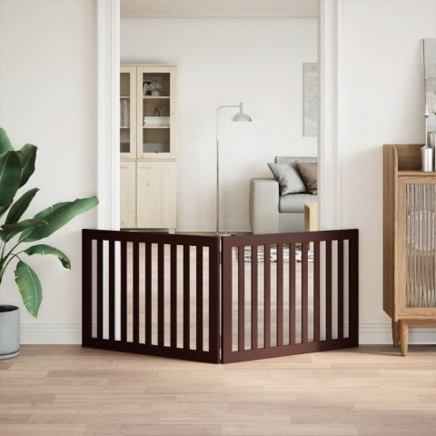 SKŁADANA BRAMKA DLA PSA 2 PANELE BRĄZ 160CM