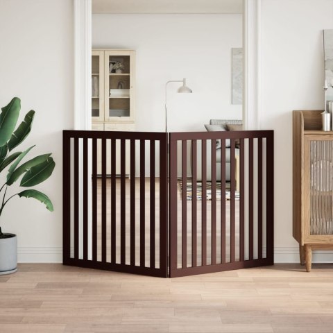 SKŁADANA BRAMKA DLA PSA 2 PANELE BRĄZ 160CM