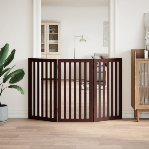 SKŁADANA BRAMKA DLA PSA 3 PANELE BRĄZ 150CM