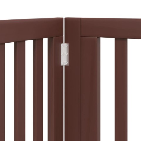 SKŁADANA BRAMKA DLA PSA Z DRZWIAMI 4 PANELE BRĄZ 320CM