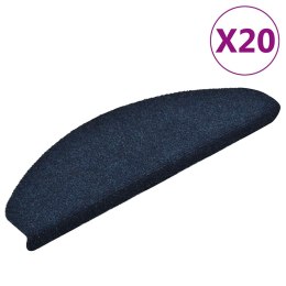 VidaXL Maty na schody samoprzylepne 20 szt. 65x21x4 cm granatowe półokrągłe duże