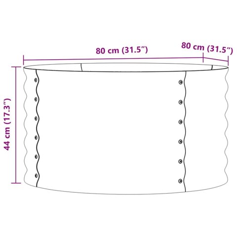 PODNIESIONA RABATA OGRODOWA BRĄZOWY 80 X 80 X 44 CM STAL