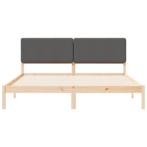 VidaXL Ramka łóżka z tapicerowanym wezgłowiem Ciemnoszary 180 x 200 cm