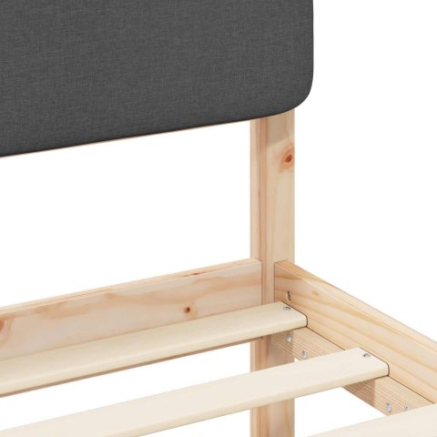 VidaXL Ramka łóżka z tapicerowanym wezgłowiem Ciemnoszary 180 x 200 cm