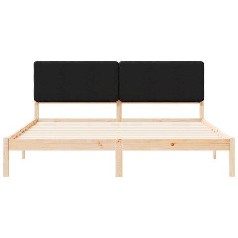 VidaXL Ramka łóżka z tapicerowanym wezgłowiem Czarny 180 x 200 cm