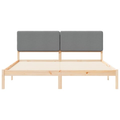 VidaXL Ramka łóżka z tapicerowanym wezgłowiem Jasnoszary 180 x 200 cm