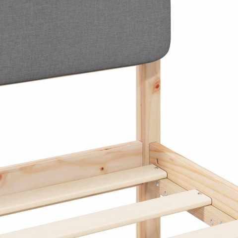 VidaXL Ramka łóżka z tapicerowanym wezgłowiem Jasnoszary 180 x 200 cm