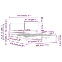 VidaXL Ramka łóżka z tapicerowanym wezgłowiem Jasnoszary 180 x 200 cm